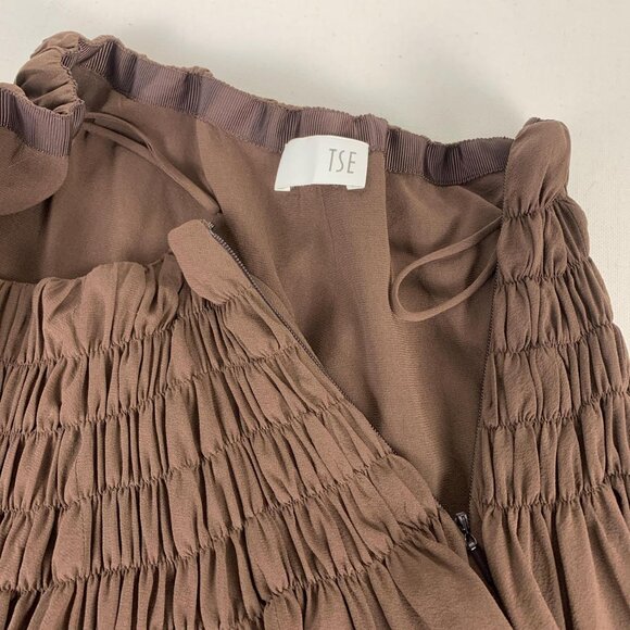 TSE Elegant Brown Silk Skirt - Size 6, 100% Silk, Stunning Style with Minor Flaw - Picture 5 of 7